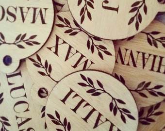 Personalised Gift Tags - Custom Engraved Timber Wooden Baubles / Christmas Decorations.