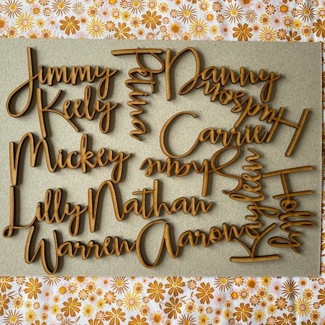 Laser Cut Name Place Cards for Weddings / Wooden Name Tags / Etsy
