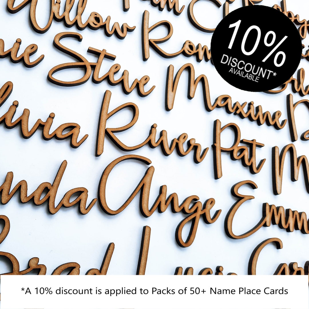 Personalised Wooden Name Place Cards for Weddings, Functions and Dinner