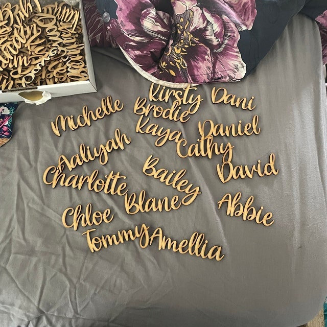 Personalised Wooden Name Place Cards for Weddings Functions Etsy