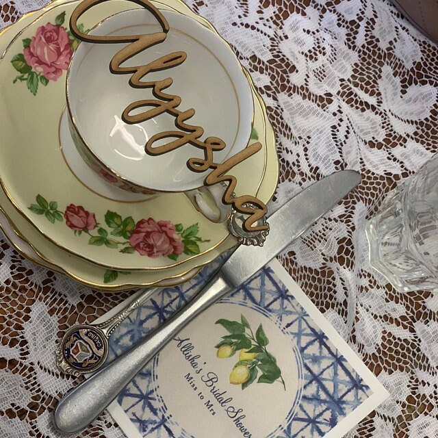 Laser Cut Name Place Cards for Weddings / Wooden Name Tags / Etsy