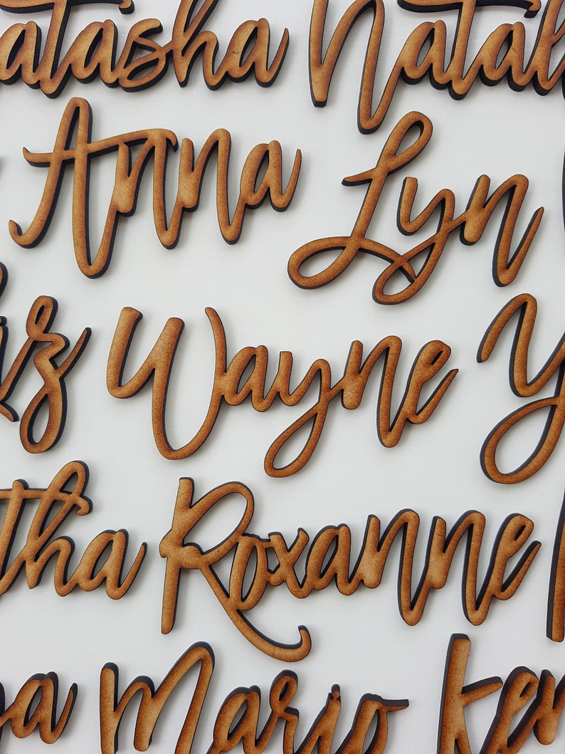 Personalised Wooden MDF name place cards for Weddings Etsy