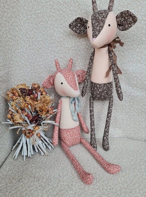 Tilda deer Patchwork Deer Stuffed animals Custom doll to sleep Deer toy Rag doll Tilda,Gift for children Textile girl doll