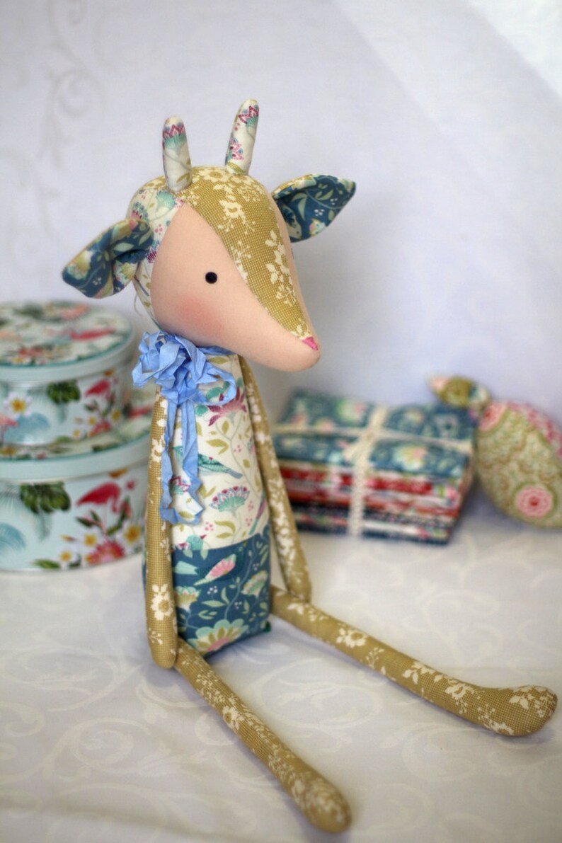 Tilda deer Patchwork Deer Stuffed animals Custom doll to sleep Deer toy Rag doll Tilda,Gift for children Textile girl doll