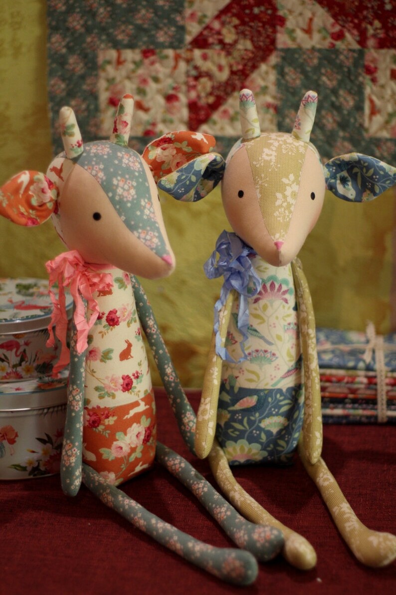 Tilda deer Patchwork Deer Stuffed animals Custom doll to sleep Deer toy Rag doll Tilda,Gift for children Textile girl doll