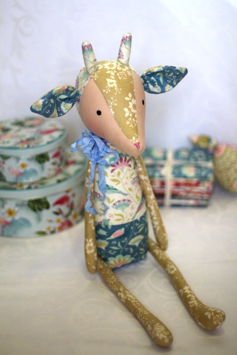 Tilda deer Patchwork Deer Stuffed animals Custom doll to sleep Deer toy Rag doll Tilda,Gift for children Textile girl doll