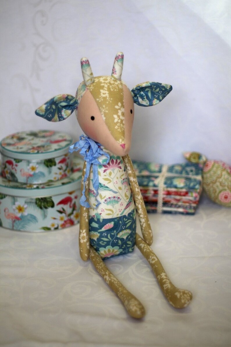 Tilda deer Patchwork Deer Stuffed animals Custom doll to sleep Deer toy Rag doll Tilda,Gift for children Textile girl doll