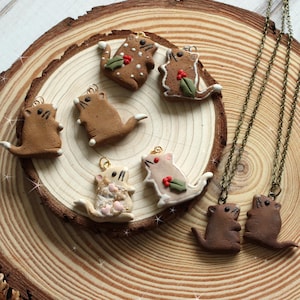 Handmade Gerbil cookie/gingerbread charms made from clay ~ animal charity donation