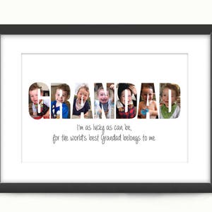 Grandad Personalised Print With Verse - Custom Photo Art Collage - Birthday/Christmas Gift For Grandfather - Digital Printable Download