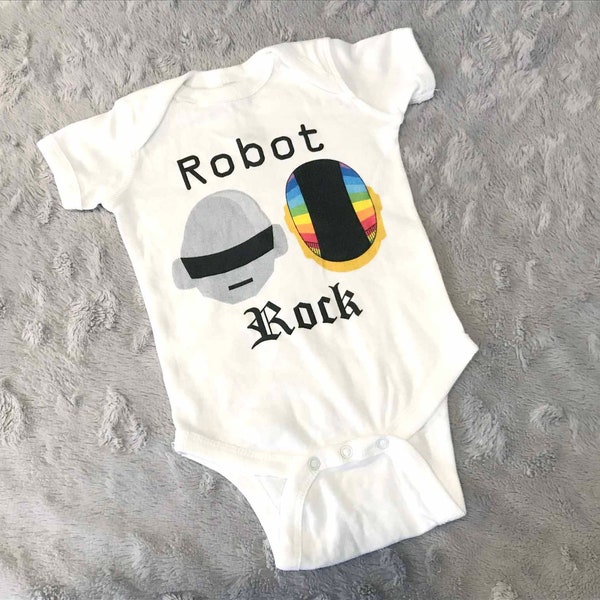 Daft Punk Baby/Robot Rock/Helmets/Baby Bodysuit/ House Music/ Electronica/DJ Baby/Robots/Music Baby/Daft Punk Clothes/