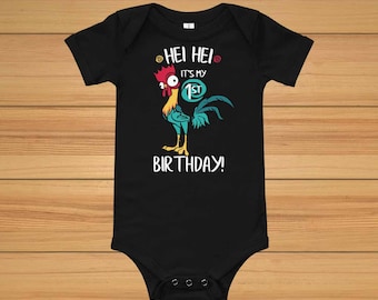 Moana Birthday Shirt - Hei Hei Birthday Onesie - Moana Hei Hei Onesie - Girls Hei Hei Shirt - Hei Hei It's My Birthday Moana First Birthday