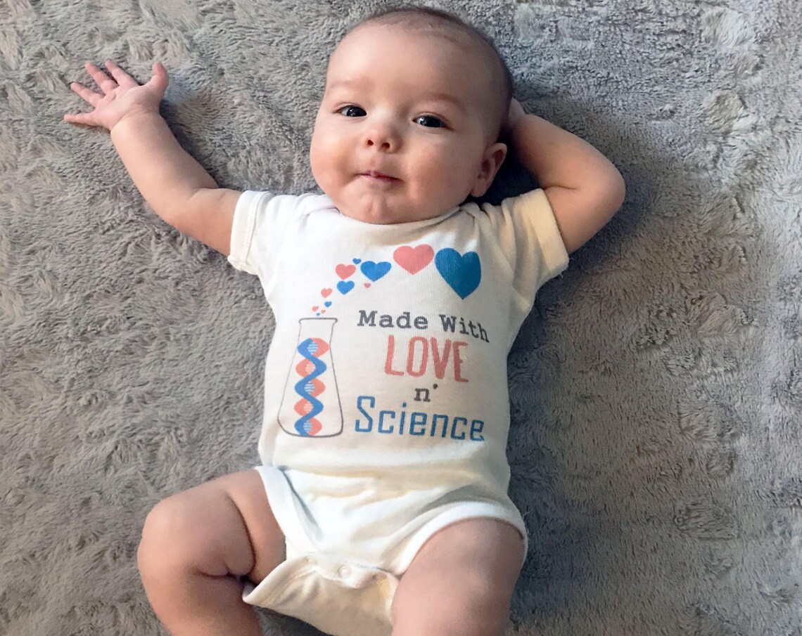 Made with Love and Science/IVF Baby Onesie/IVF Etsy