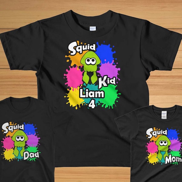 Splatoon Birthday Shirt/Splatoon Party/Squid Kid/Splatoon Birthday Party/Kids T Shirt/Splatoon 2 Birthday/Kids Clothing