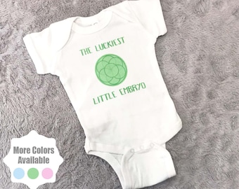 The Luckiest Little Embryo/IVF Baby /"Onesie" Bodysuit/IUI/Infertility Baby Clothes/IVF Gift Onesie/ivf Onsie/Gerber Onesie/Blastocyst