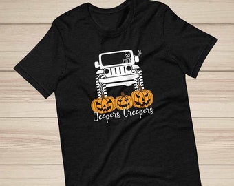 Halloween jeepers Creepers Shirt/Erwachsene Halloween Shirt/Familie Kürbis Patch Shirt/Skelett Jeeper/süßes Halloween Shirt/4x4 Halloween Shirt