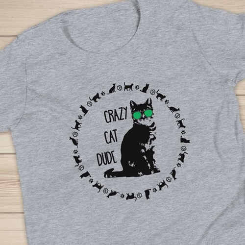 Kids Cat Shirt/boys Cat Shirt/crazy Cat Dude/cat Lady/little - Etsy