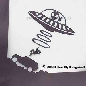 Jeeper Windshield Decal Alien Abduction/UFO Jeeper Sticker /Wrangler Decal /Jeeper Car Window Decal /Funny Jeeper Sticker/Car Decal