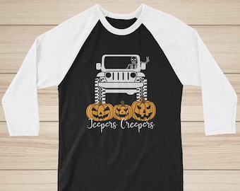 Halloween Jeepers Creepers Shirt/Erwachsene Halloween Shirt/Familie Kürbis Patch Shirt/Skelett Jeeper/niedliches Halloween Shirt / 4x4 Halloween Shirt