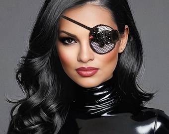 Bad Bunny, Rhinestone Mesh Eye Patch /eye cover /ocular aid /vision accessory/eye surgery/pirate/eye injury/eye fashion/eye patch/vision aid