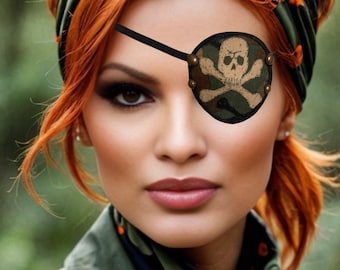 Army Camo Skull Eye Patch/eye cover /ocular aid / vision accessory / eye surgery / pirate/eye injury/eye fashion/eye patch/vision aid