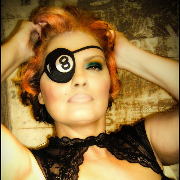 Unisex Eight Ball Eye Patch /eye cover /ocular aid / vision accessory / eye surgery / pirate/eye injury/eye fashion/eye patch/vision aid