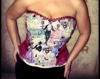 Victorian Skeleton Corset, corset top, pinup corset, gothic corset