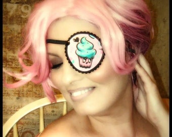 Cupcake Doll Eye Patch /eye cover /ocular aid / vision accessory / eye surgery / pirate/eye injury/eye fashion/eye patch/vision aid