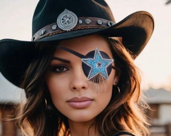 Cowgirl Rhinestone Eye Patch/eye cover /ocular aid / vision accessory / eye surgery / pirate/eye injury/eye fashion/eye patch/vision aid