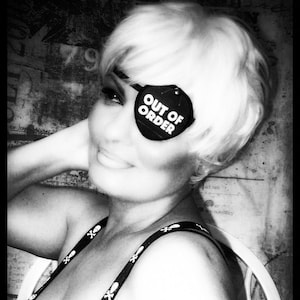 Out Of Order sign Eye Patch /eye cover /ocular aid / vision accessory / eye surgery / pirate/eye injury/eye fashion/eye patch/vision aid