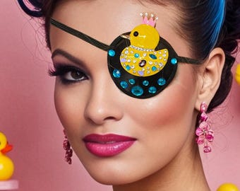 Rhinestone Rubber Ducky Eye Patch /eye cover /ocular aid / vision accessory /eye surgery /pirate/eye injury/eye fashion/eye patch/vision aid