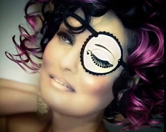 Rhinestone Eyelash Eye Patch: Fashion Vision Accessory