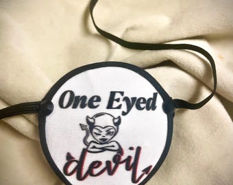 One Eyed Devil Eye Patch/eye cover /ocular aid / vision accessory / eye surgery / pirate/eye injury/eye fashion/eye patch/vision aid