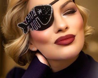Rhinestone Fish Eye Patch: Novelty Vision Accessory