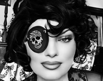 Metal Skull Eye Patch/eye cover /ocular aid / vision accessory / eye surgery / pirate/eye injury/eye fashion/eye patch/vision aid