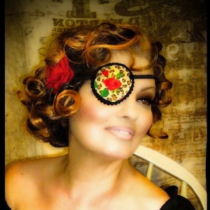 Leopard Rose Eye Patch / eye cover / ocular aid / vision accessory / eye surgery / pirate/eye injury/eye fashion/eye patch/vision aid