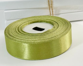 Pistachio Green Satin Ribbon - Polyester Craft Ribbon for Gifts & Decorations - 1 Inch Width, Multiple Length Options