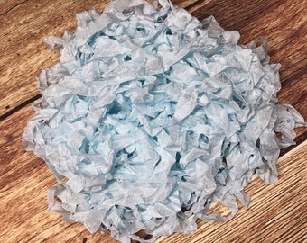 Soft Blue Crinkled Seam Binding - 5 Yards - Hug Snug Seam Binding - Journal & Scrapbooking Supplies