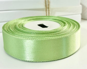 Lime Green Satin Ribbon - Premium Polyester Material - 1 Inch Width - DIY Crafts & Decorations