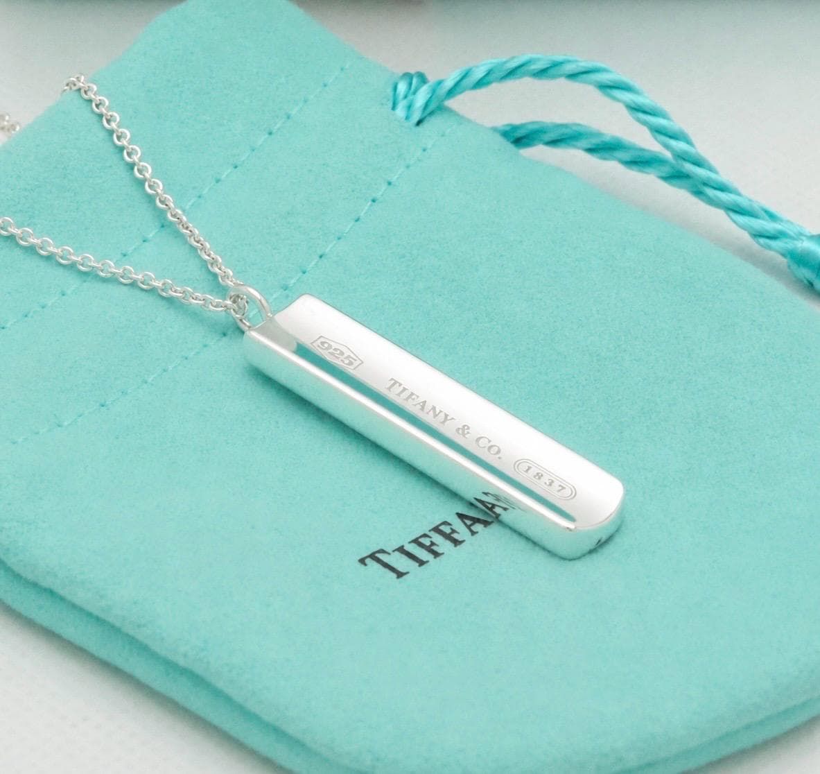 Tiffany & Co. 1837 Bar Pendant Necklace - Etsy