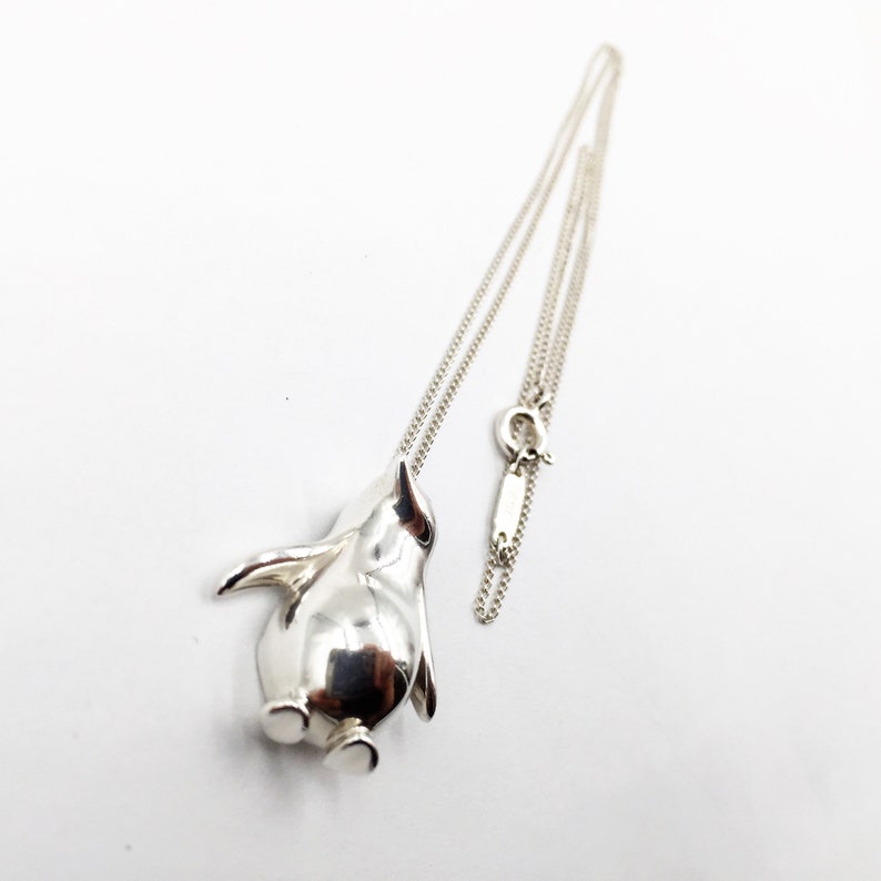 Rare TIFFANY Silver Penguin Pendant Necklace Etsy