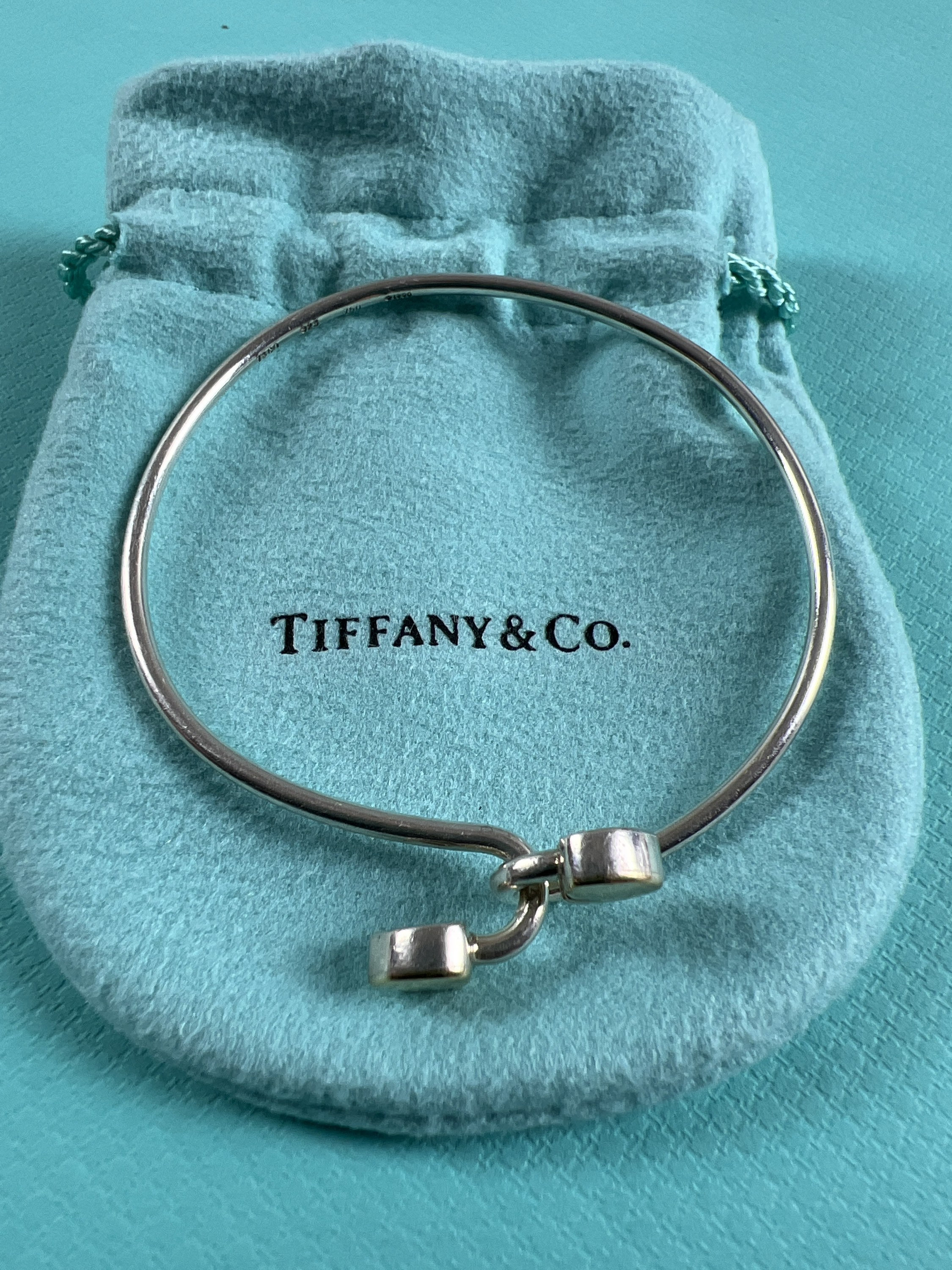Tiffany & Co. Gold Silver Twisted Hook and Eye Bracelet - Etsy
