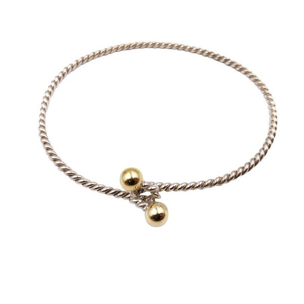 Tiffany & Co. Twisted Gold Silver Hook and Eye Bracelet