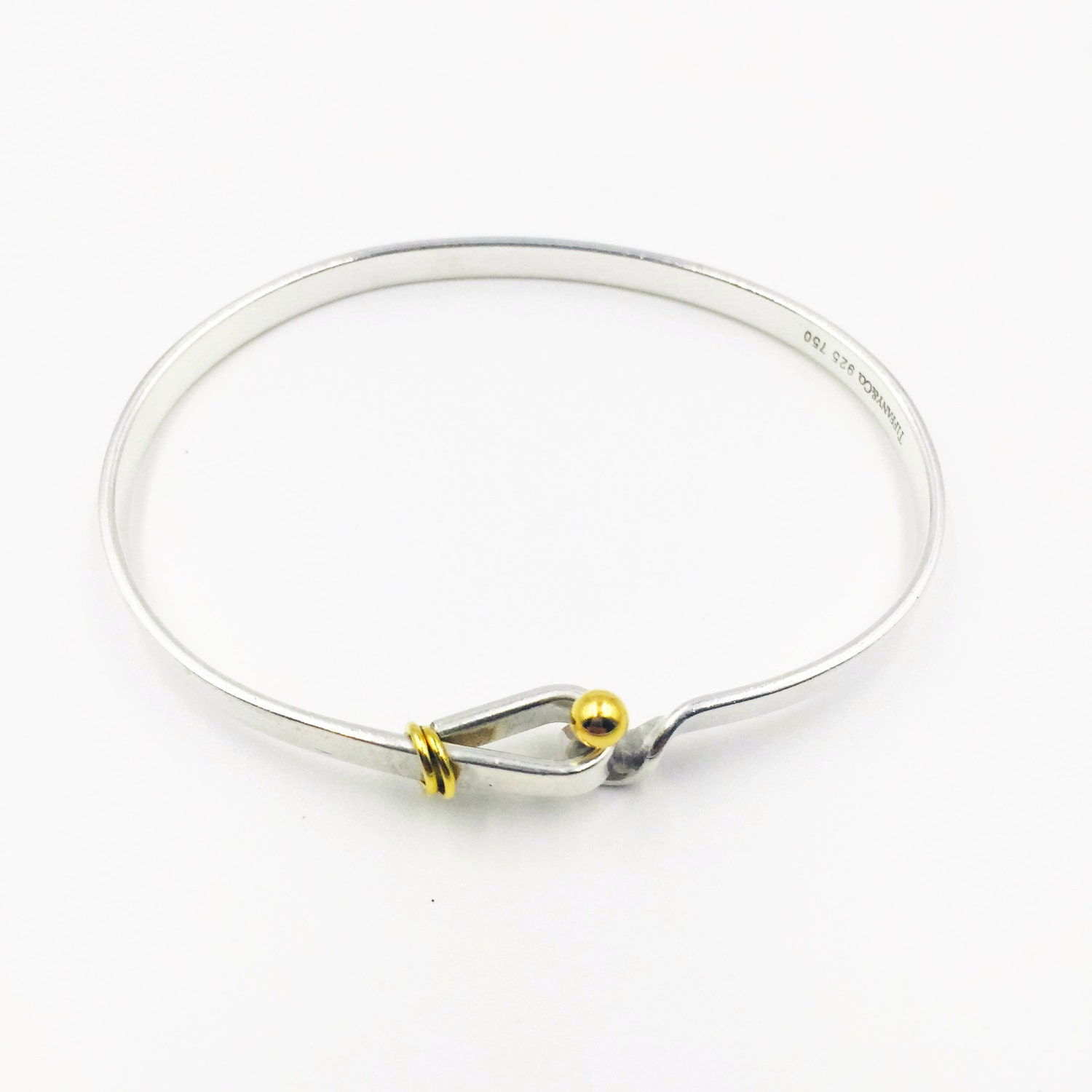 希少なティファニー 18K ゴールドとシルバーのフック アンド