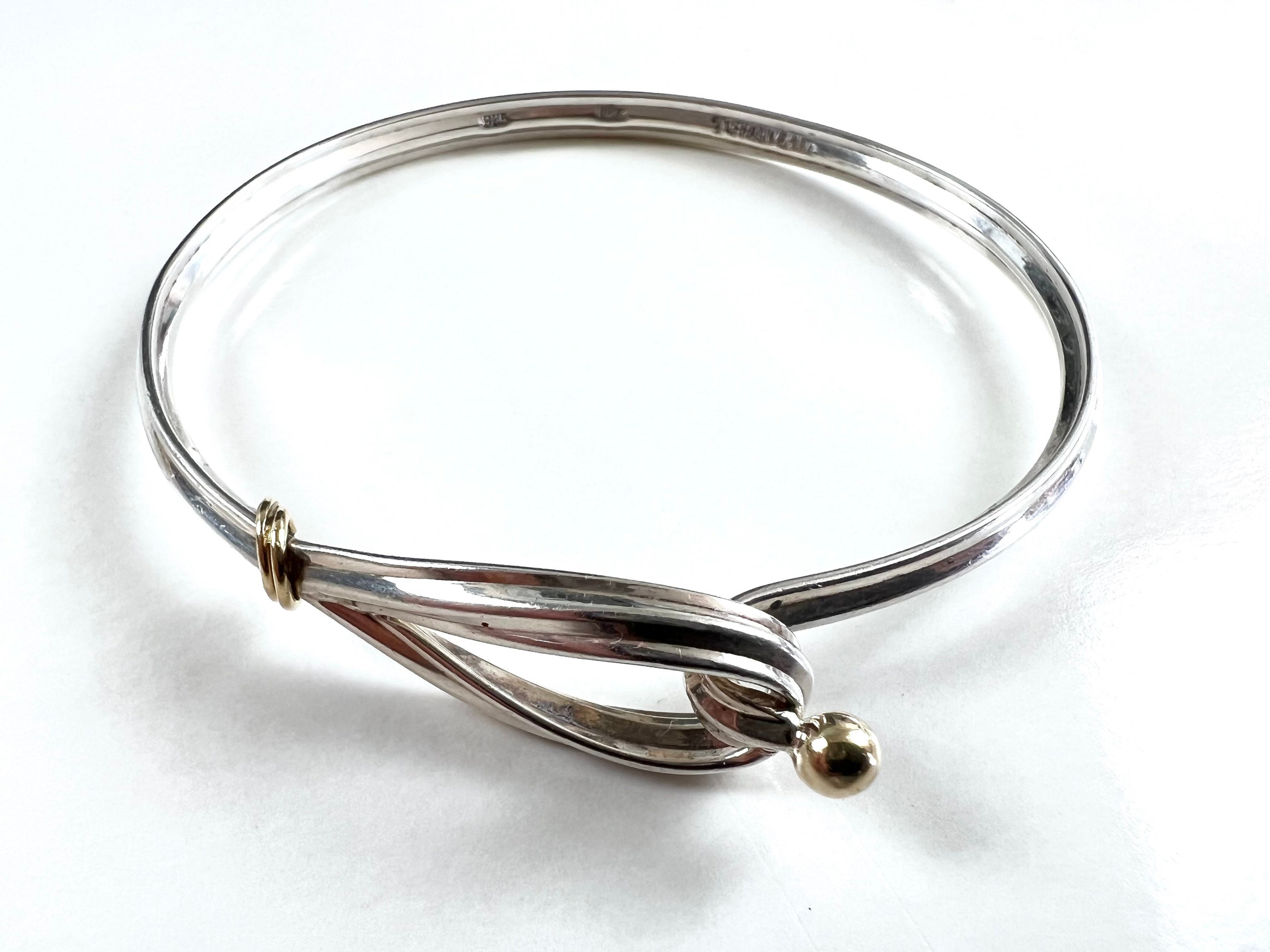 Tiffany & Co. Twist Hook and Eye Bracelet, Gold Silver 