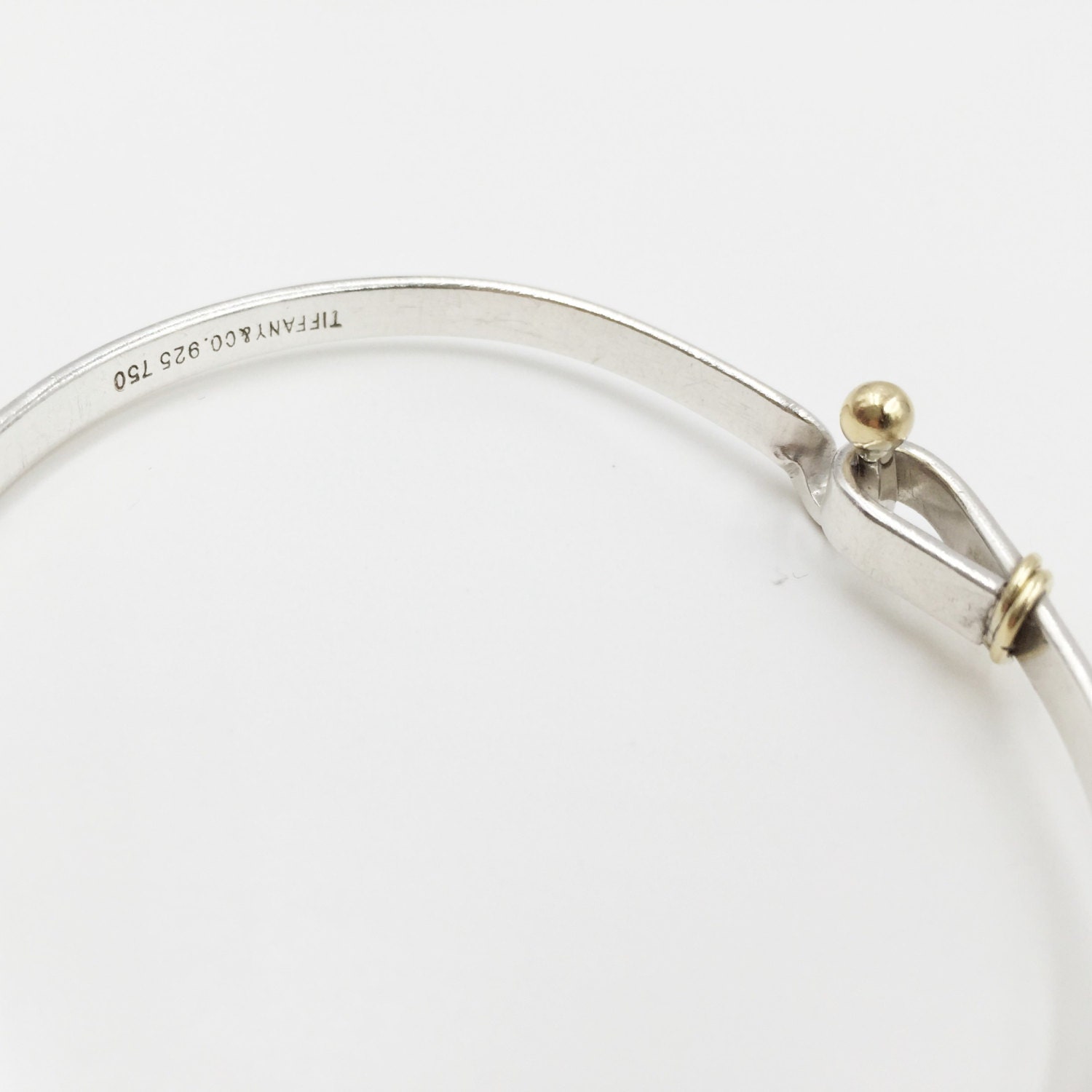 希少なティファニー 18K ゴールドとシルバーのフック アンド