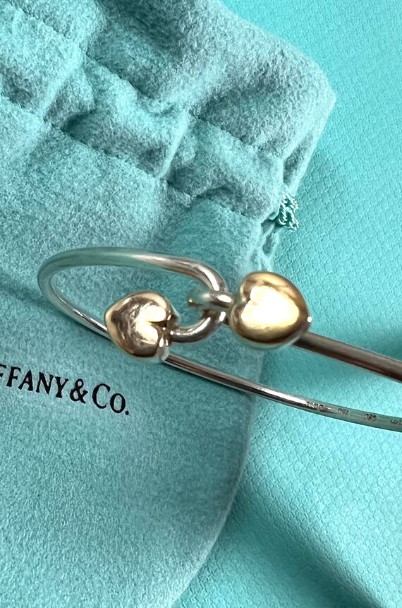 Tiffany & Co. Gold Silver Twisted Hook and Eye Bracelet - Etsy