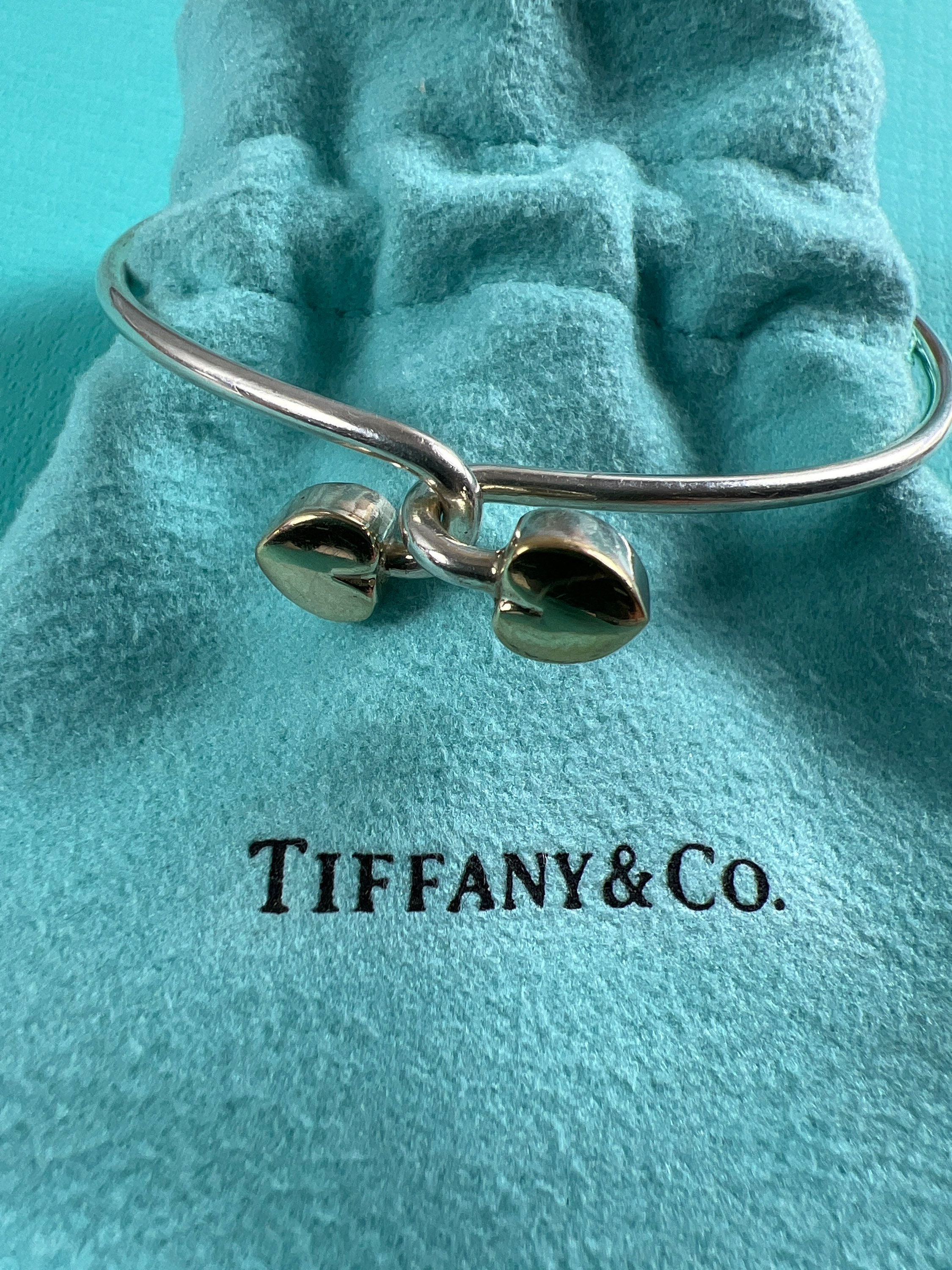Tiffany & Co. Gold Silver Twisted Hook and Eye Bracelet - Etsy