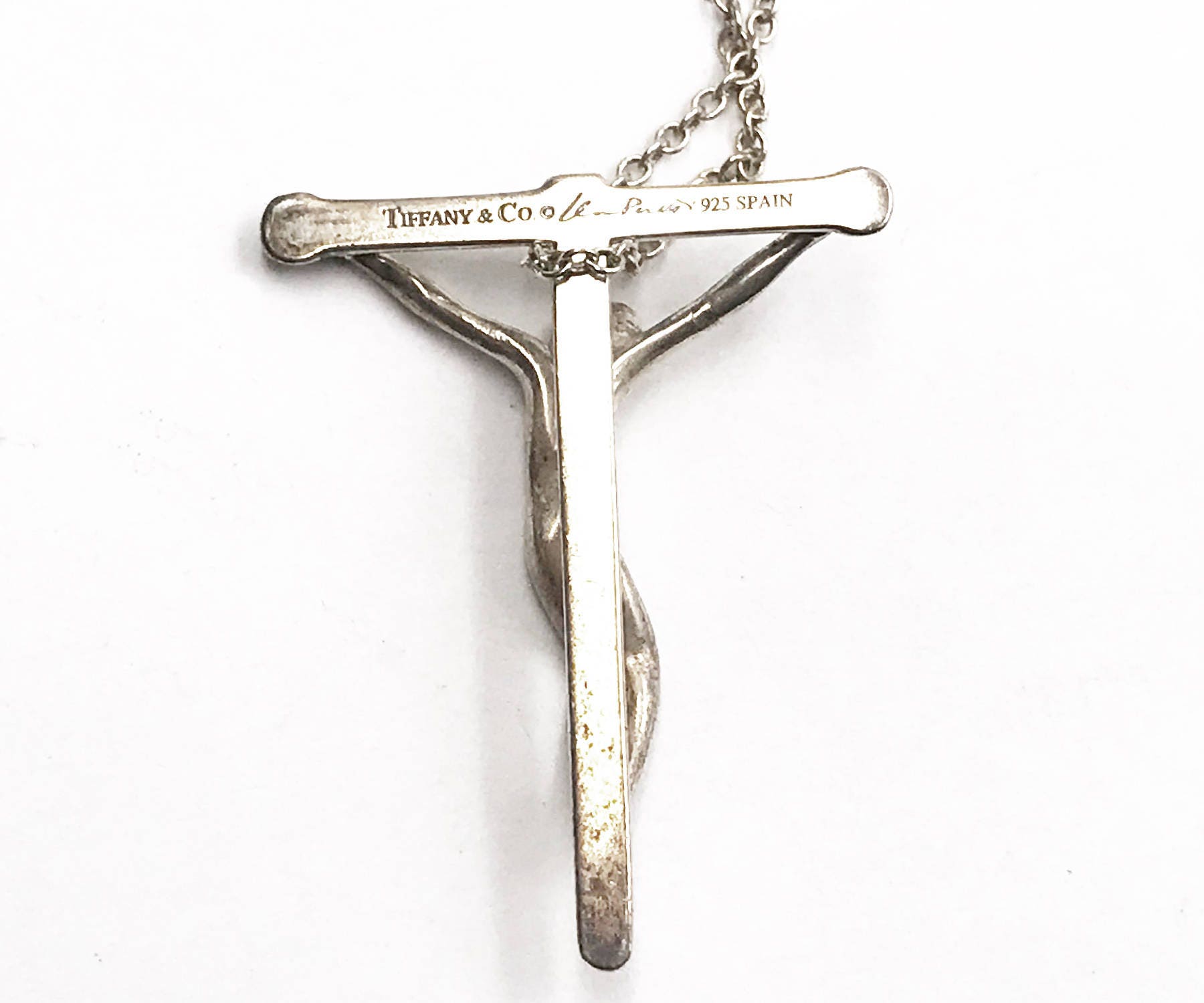 Tiffany Co. Elsa Peretti Crucifix Christ on Cross Necklace