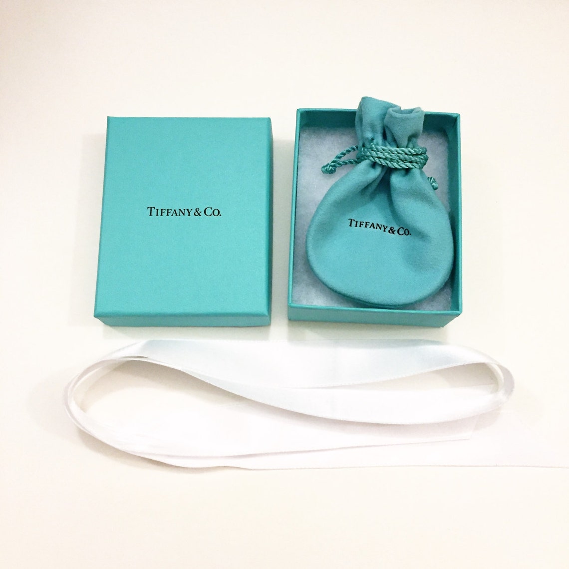 Tiffany & Co. Authentic Blue Box, Pouch, Gift Bag, Tiffany Card and