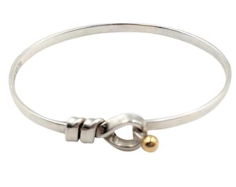 Tiffany & Co. Auth Hook & Eye Love Knot Ring Silver 925 YG